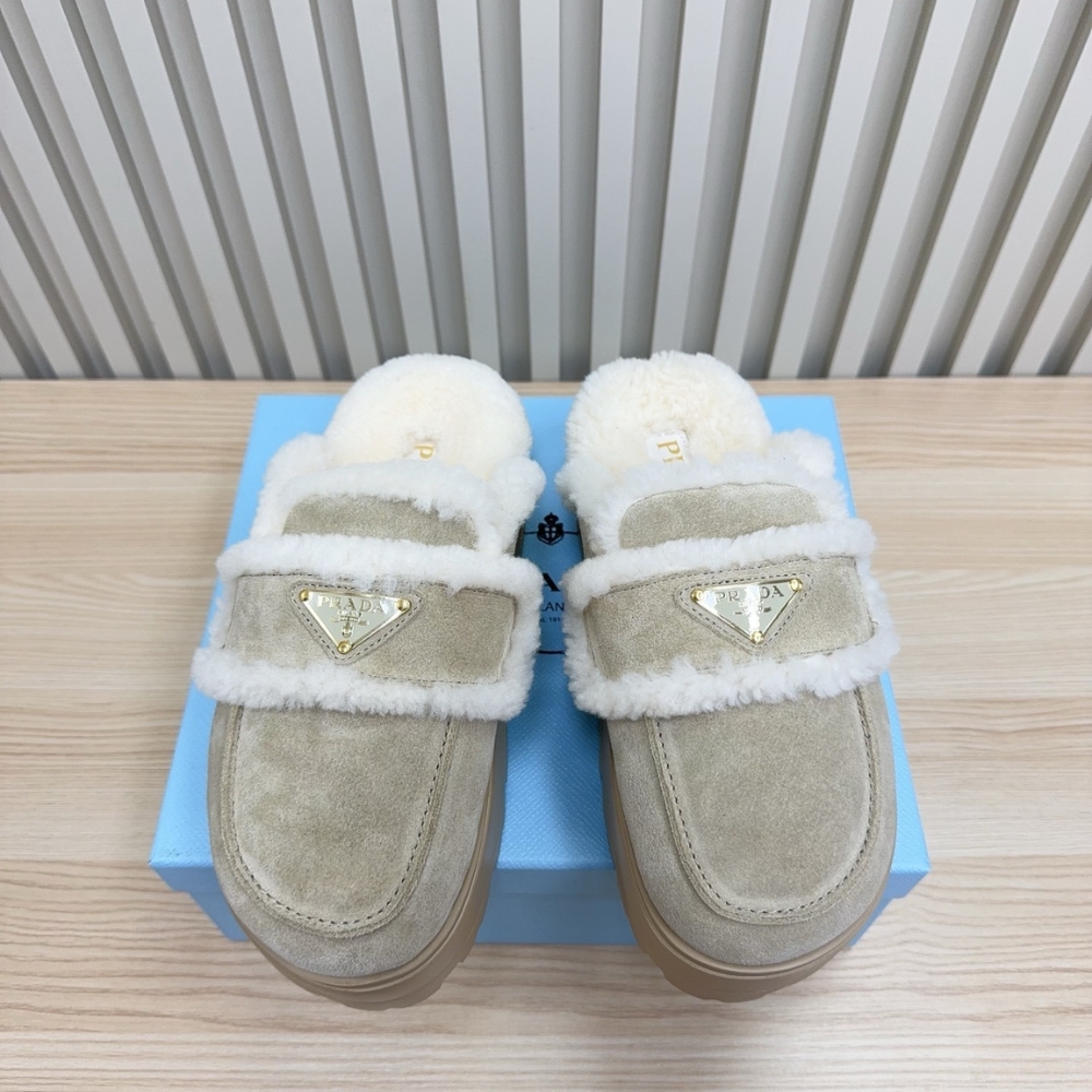 Alternative view of PRADA SUEDE AND SHEARLING SLIPPERS BEIGE 1S711M X0O F0379 F ZG20