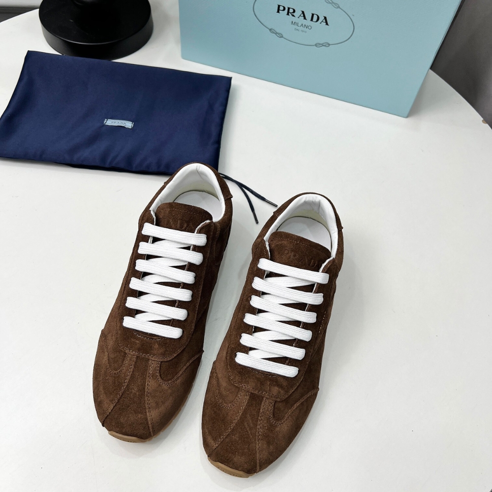 PRADA SUEDE SNEAKERS DARK BROWN 1E152O 054 F0324 F 020 - Image 4