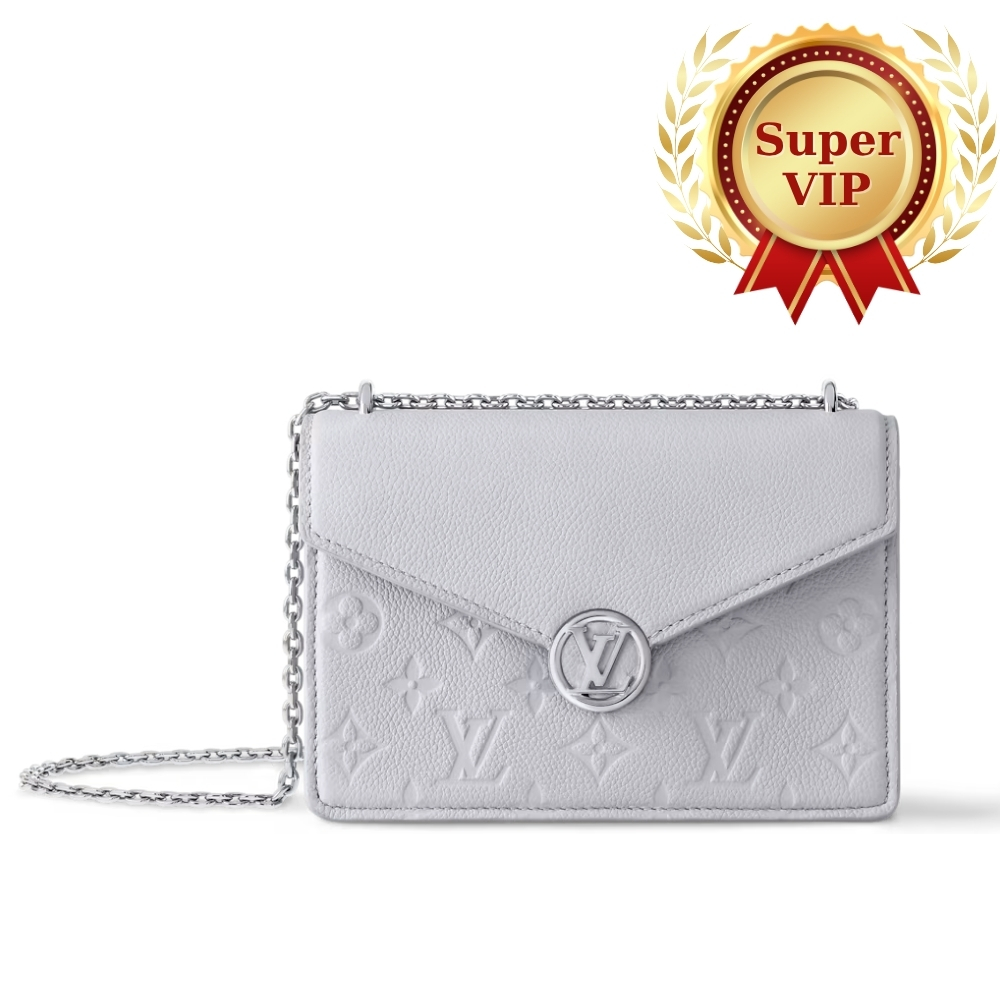 [SUPER VIP 1:1] LOUIS VUITTON WALLET ON CHAIN ROSY BRUME GRAY 19CM M13570