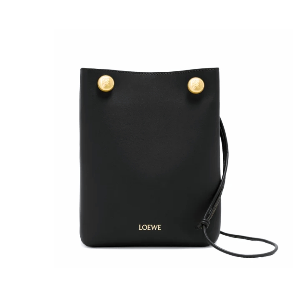 LOEWE PEBBLE POUCH BLACK 22CM CANBSPPX01 1100