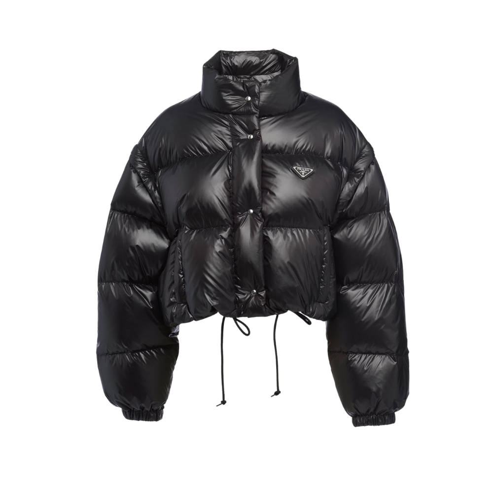 PRADA RE NYLON CROPPED CONVERTIBLE DOWN JACKET BLACK 291805 11A9 F0002 S 222