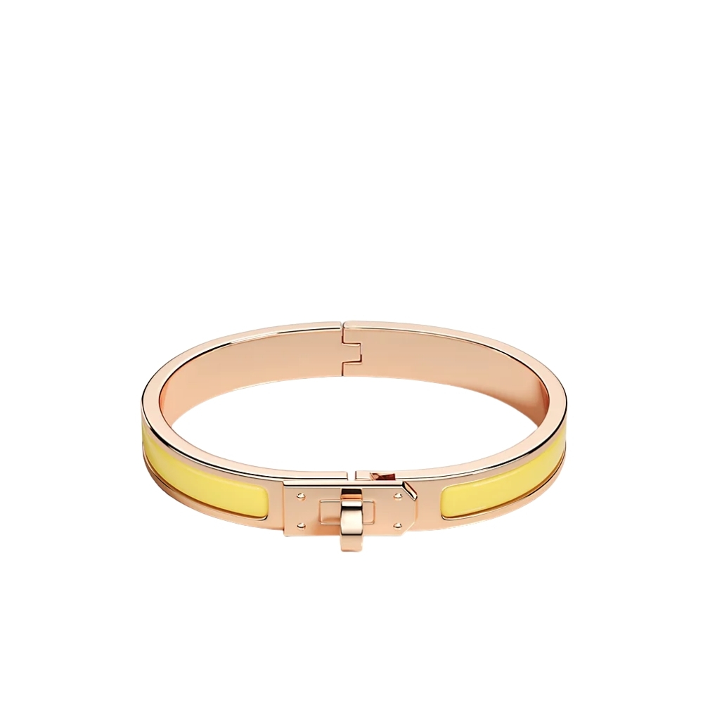 HERMES MINI CLIC KELLY BRACELET YELLOW AND ROSE GOLD H200004FO68GM