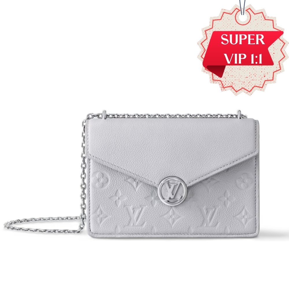 [SUPER VIP 1:1] LOUIS VUITTON WALLET ON CHAIN ROSY BRUME GRAY 19CM M13570