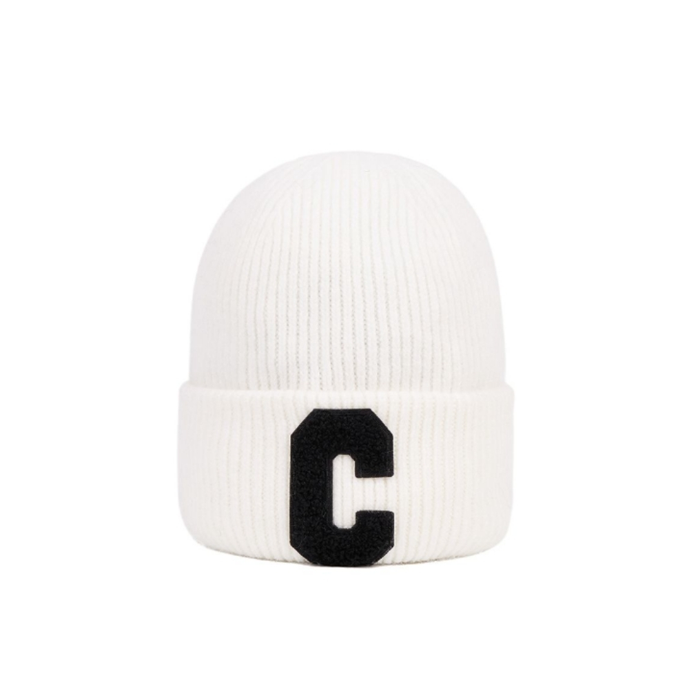 CELINE INITIAL BEANIE WHITE