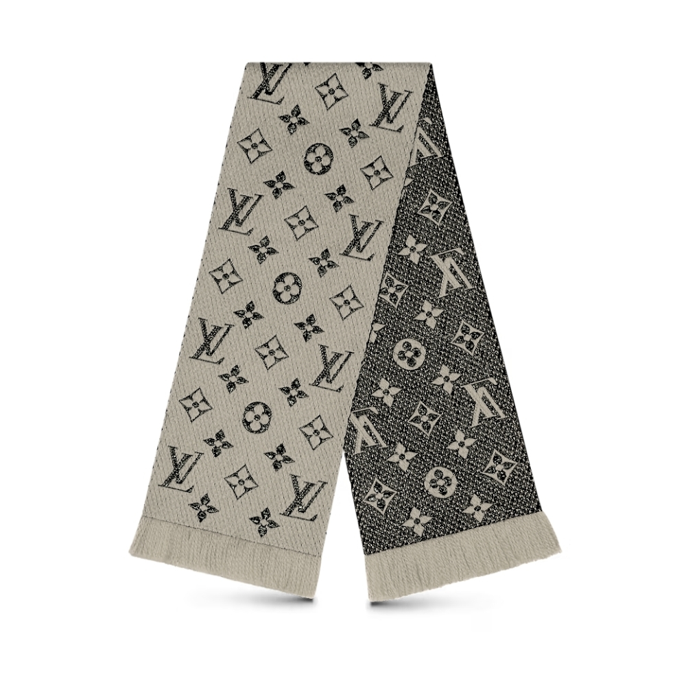 LOUIS VUITTON LOGOMANIA SHINE SCARF BEIGE 180CM