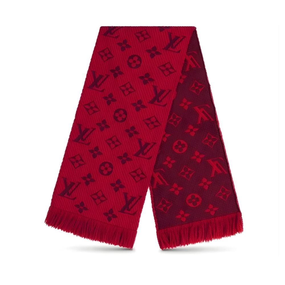 LOUIS VUITTON LOGOMANIA SHINE SCARF RED 180CM M72432