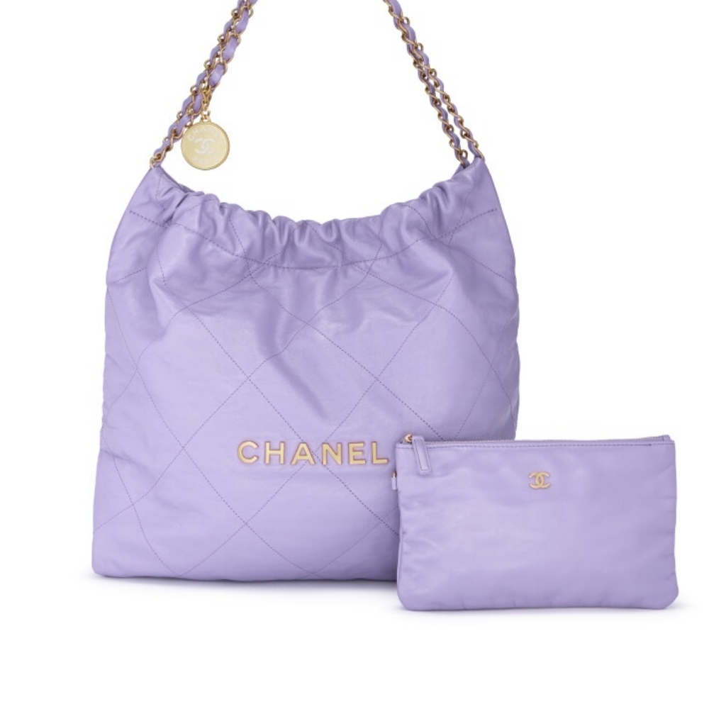 CHANEL 22 MEDIUM HANDBAG PURPLE 35CM