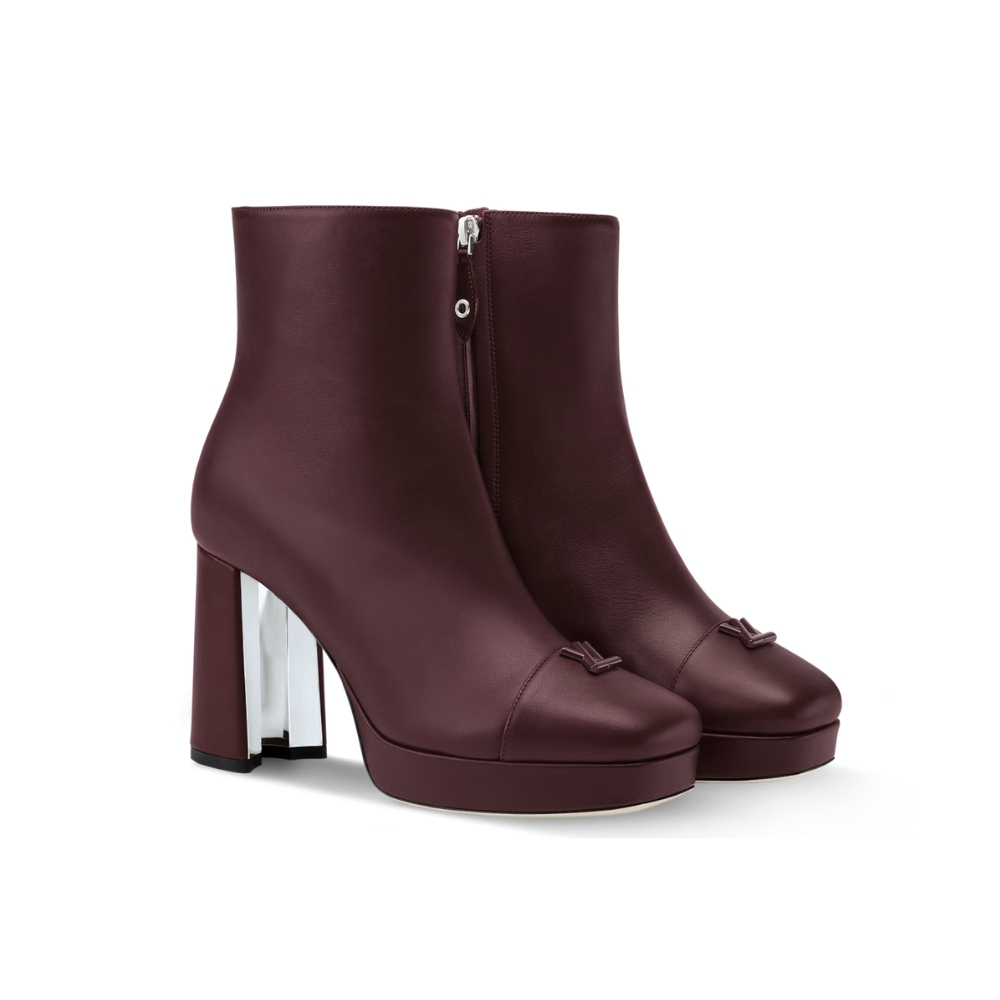 LOUIS VUITTON SWING PLATFORM ANKLE BOOT BORDEAUX RED 1AIFO7