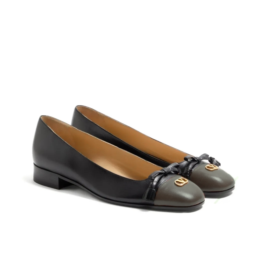 VALENTINO VALET DU ROI BALLERINA IN KIDSKIN IN BLACK 6Y0S0L03VMH BXV
