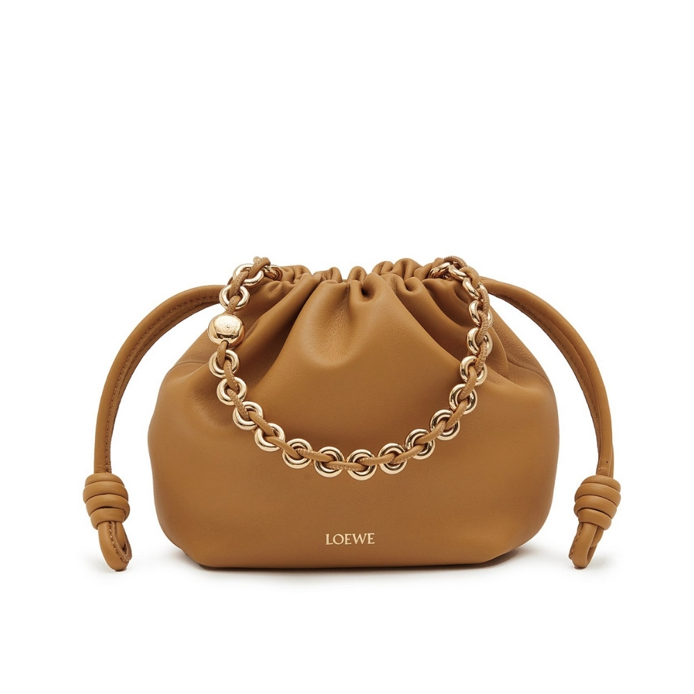 LOEWE MINI FLAMENCO PURSE IN MELLOW NAPPA BROWN 16CM A914CBPX03 6715