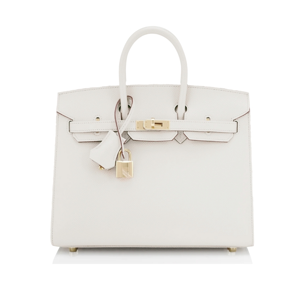 HERMES BIRKIN 25 GOLD HARDWARE EPSOM WHITE 25CM