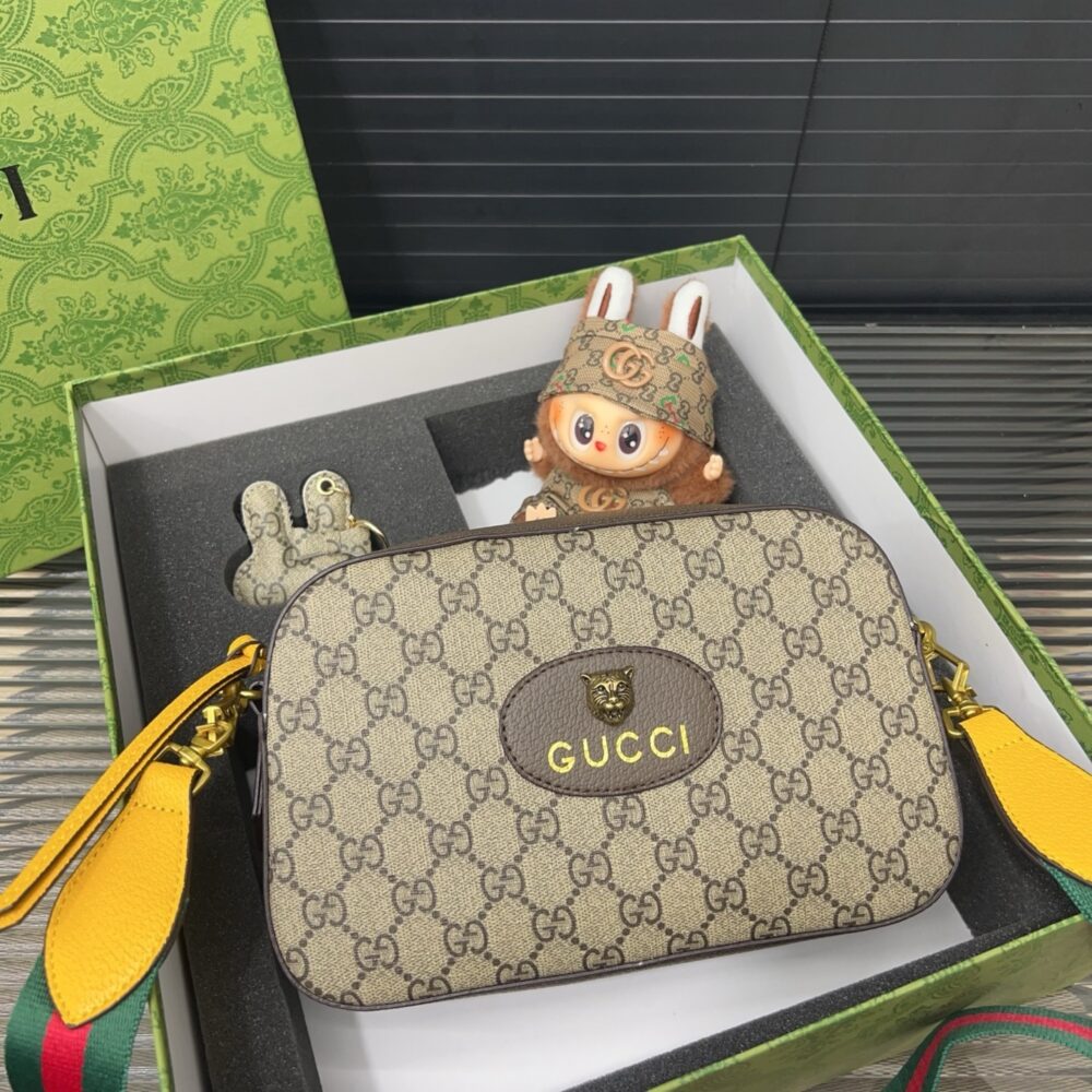Alternative view of GIFT SET: GUCCI NEO VINTAGE GG SUPREME MESSENGER BAG WITH LABUBU ACCESSORIES & BAG CHARM
