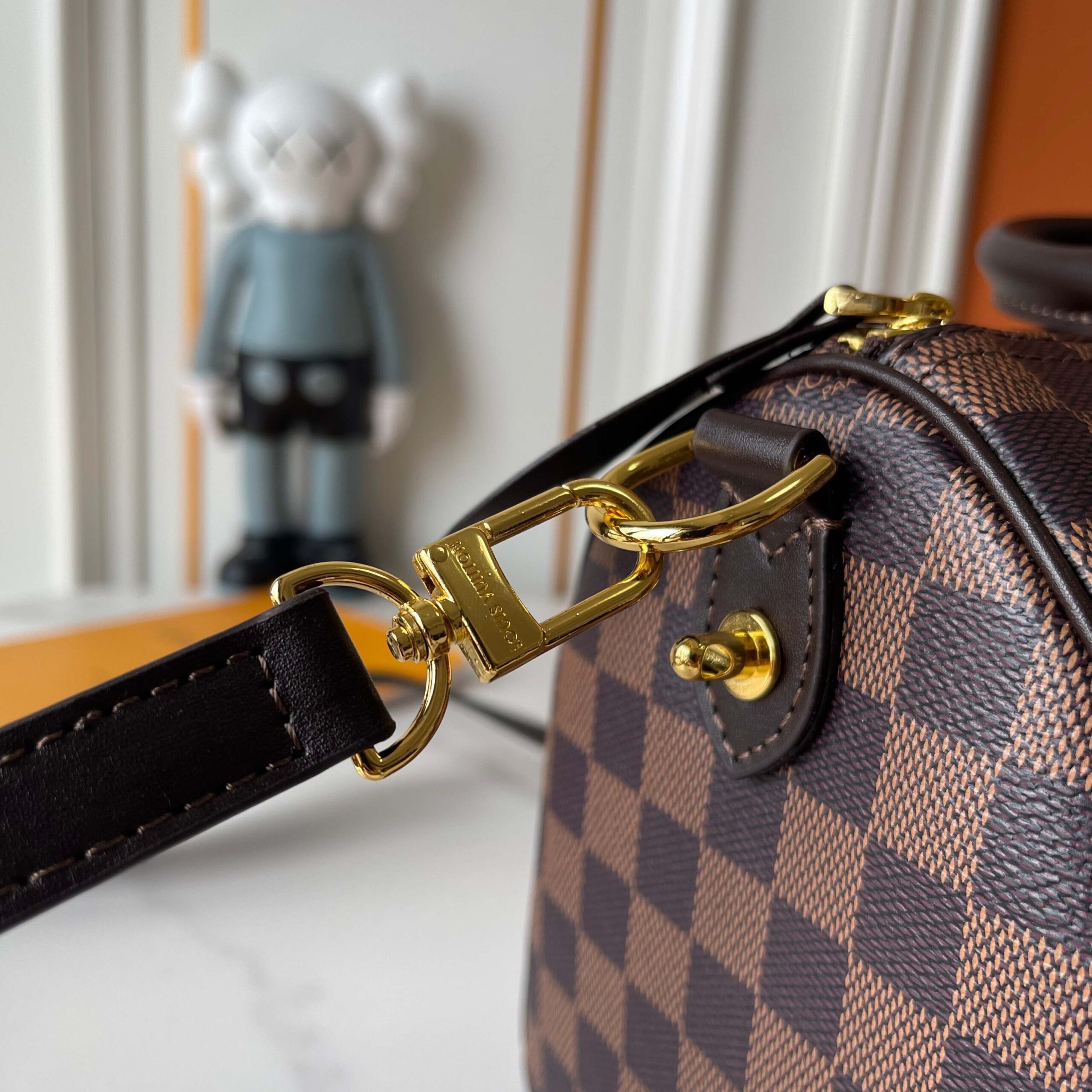 LOUIS VUITTON SPEEDY 25 BANDOULIÈRE DAMIER EBENE CANVAS BROWN 25CM N40772 - Image 8