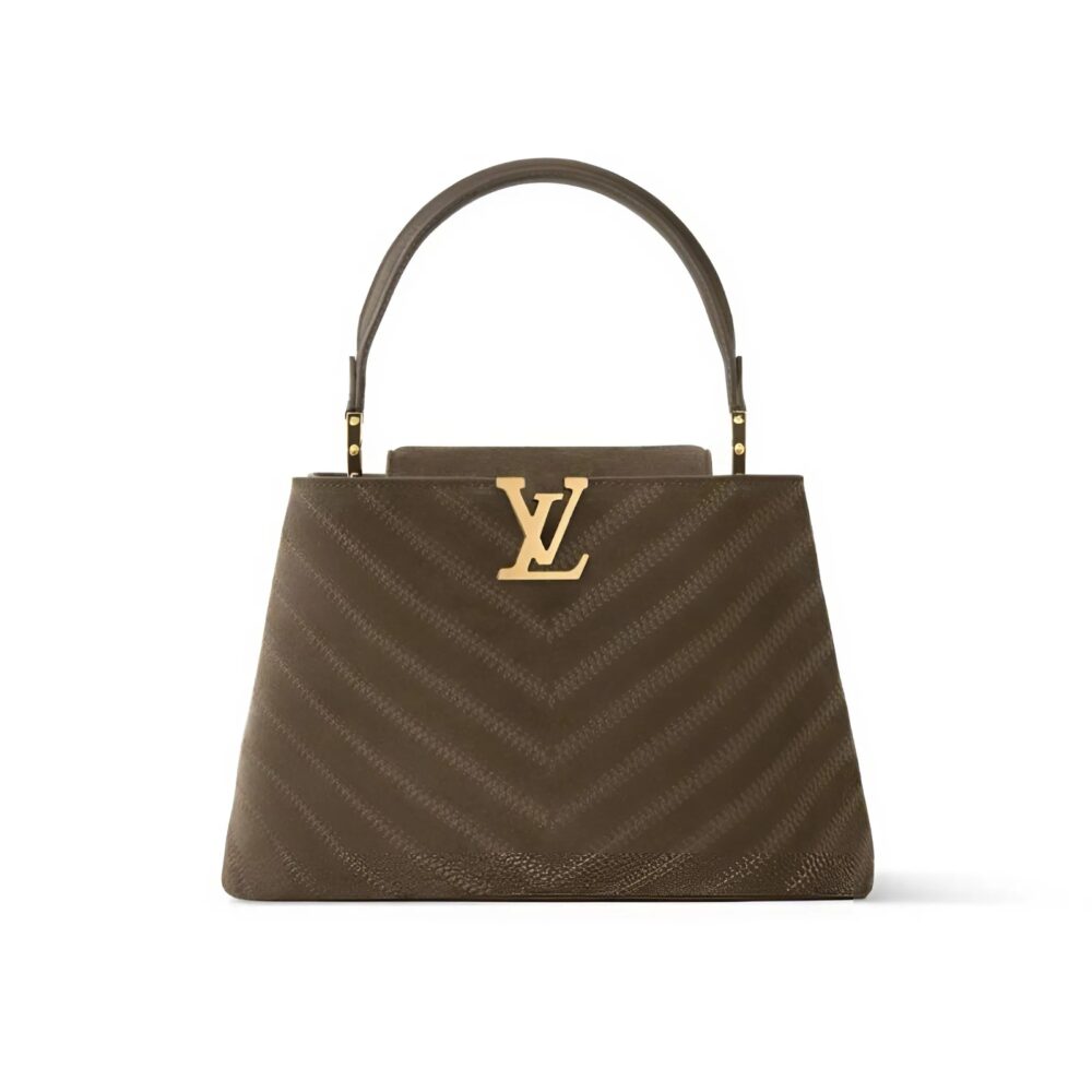 LOUIS VUITTON CAPUCINES BB BAG DARK BROWN 27CM