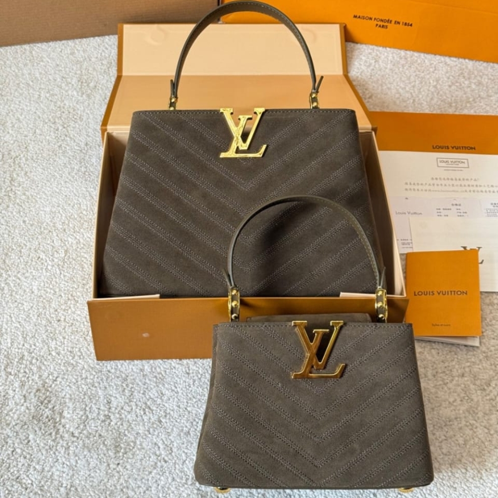 LOUIS VUITTON CAPUCINES BB BAG DARK BROWN 27CM - Image 4
