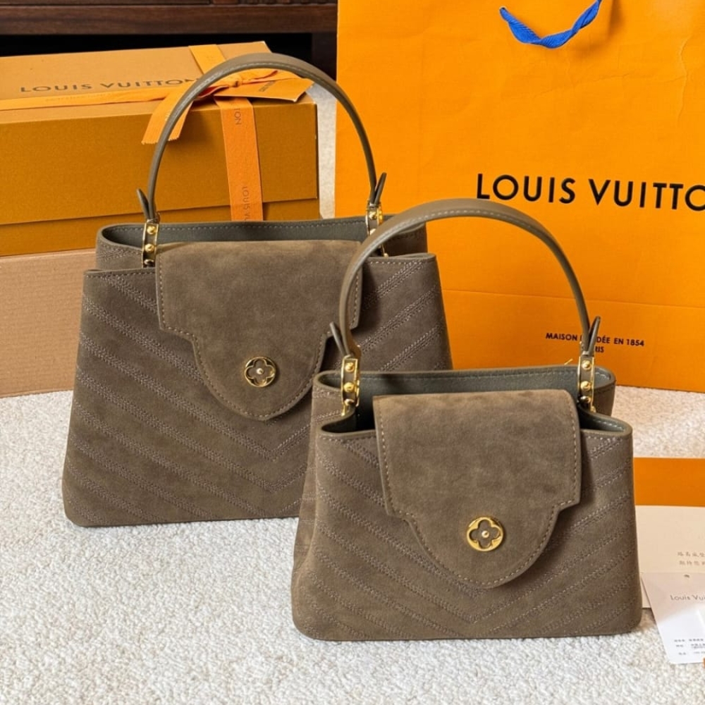 LOUIS VUITTON CAPUCINES BB BAG DARK BROWN 27CM - Image 5