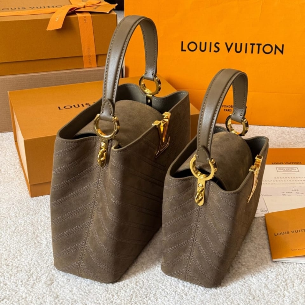 LOUIS VUITTON CAPUCINES BB BAG DARK BROWN 27CM - Image 6