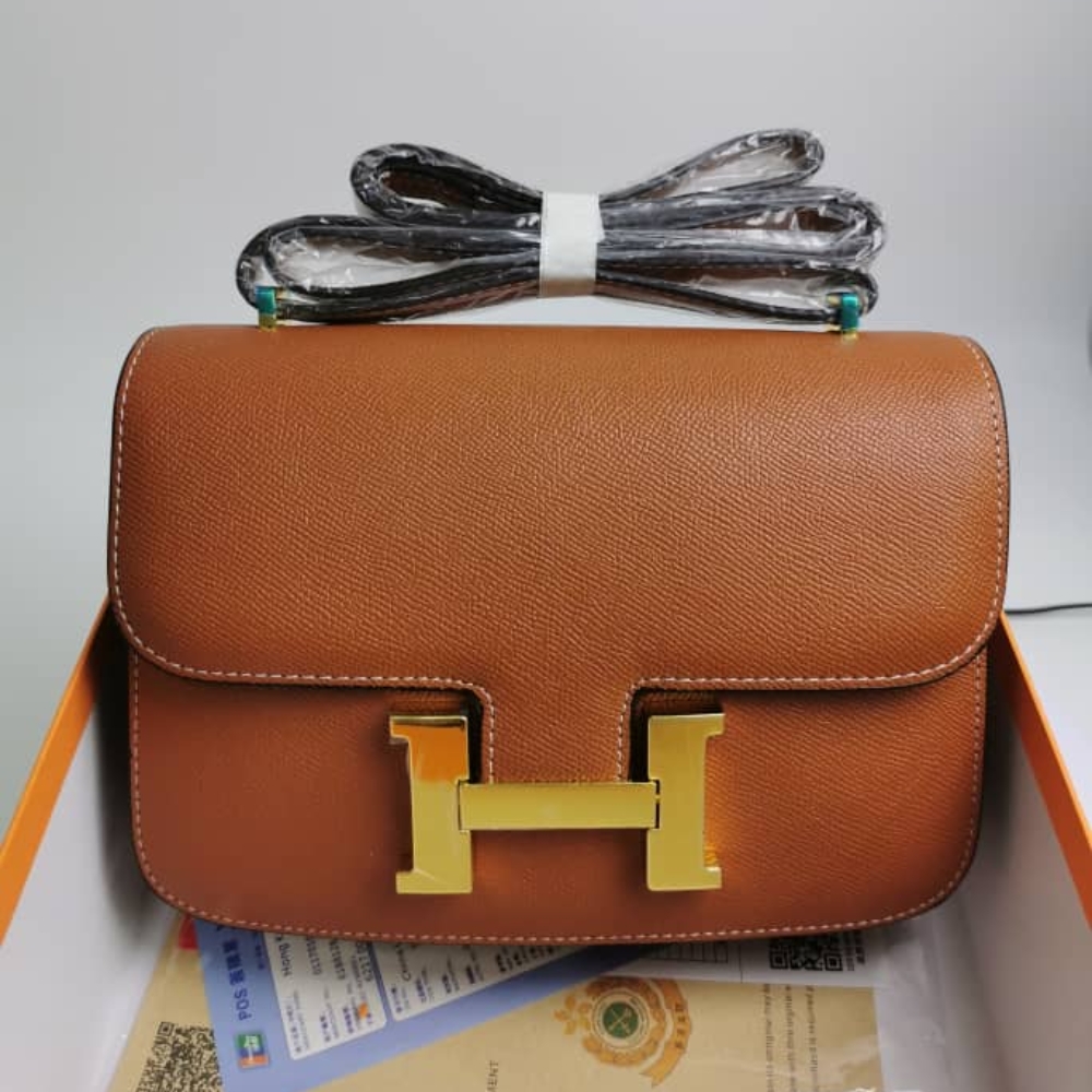 Alternative view of HERMES CONSTANCE 24 TOGO LEATHER GOLD HARDWARE BROWN 24CM