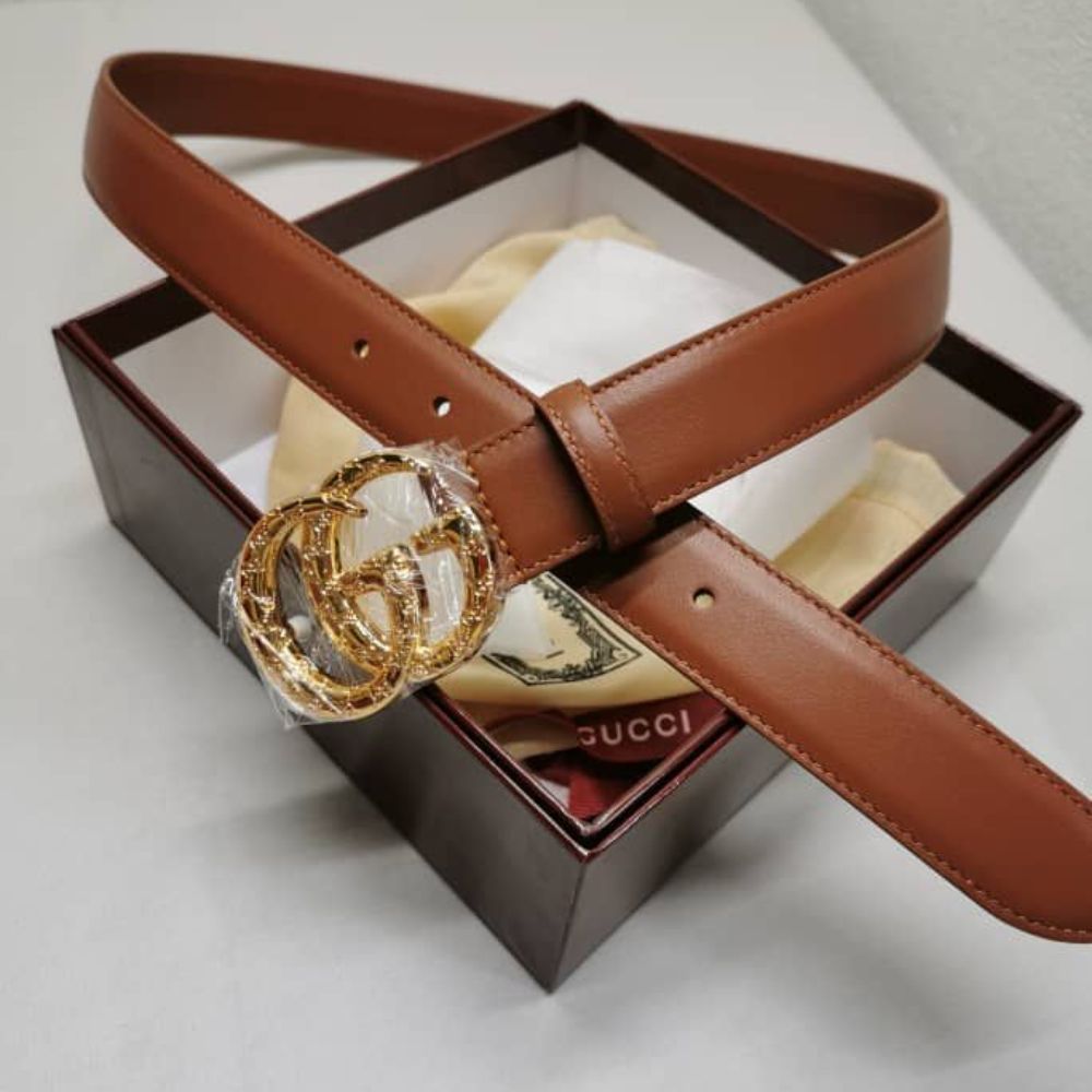 Alternative view of GUCCI GG MARMONT THIN BELT ORANGE LEATHER