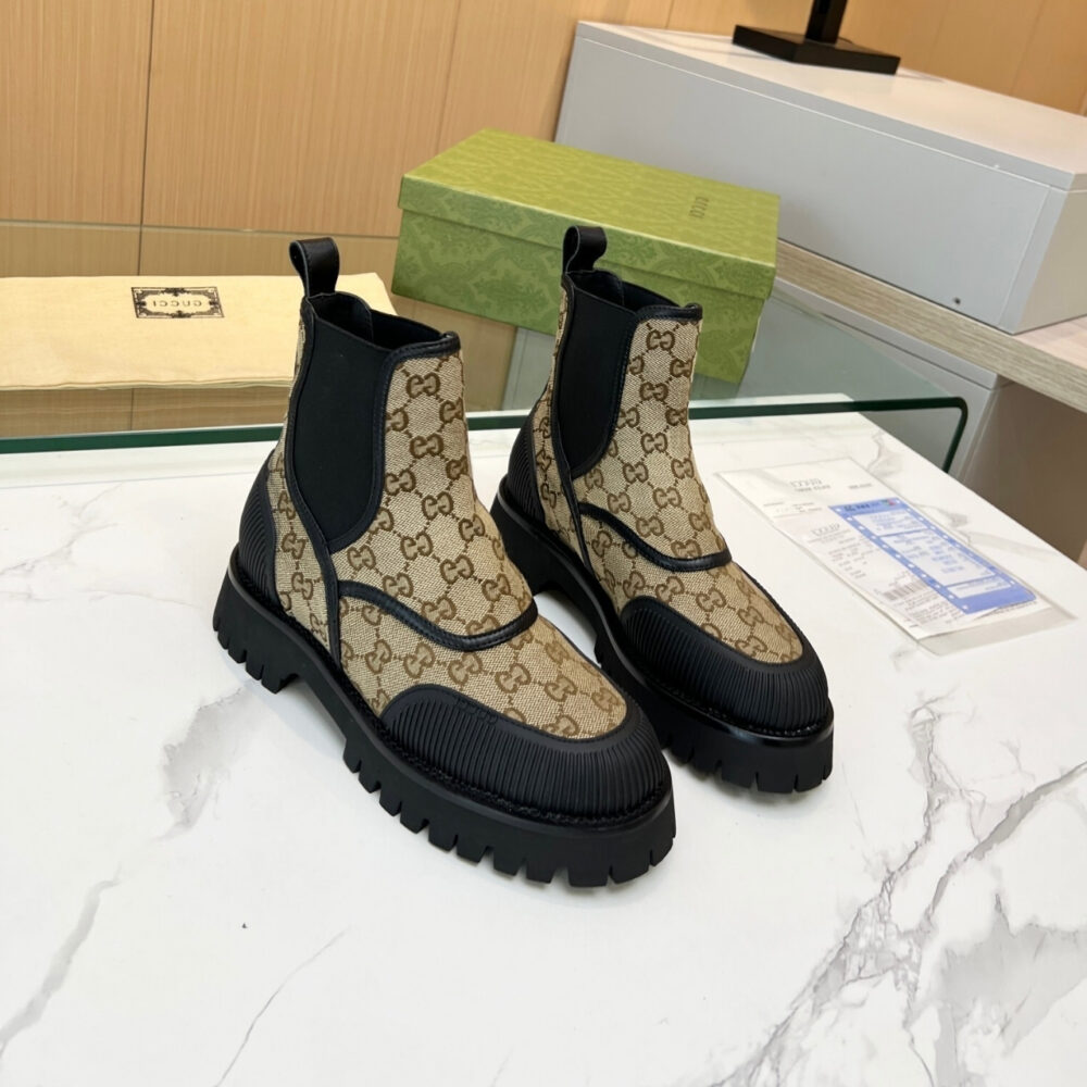 Alternative view of GUCCI GG CANVAS ANKLE BOOT BEIGE 751711 FABSQ 9751