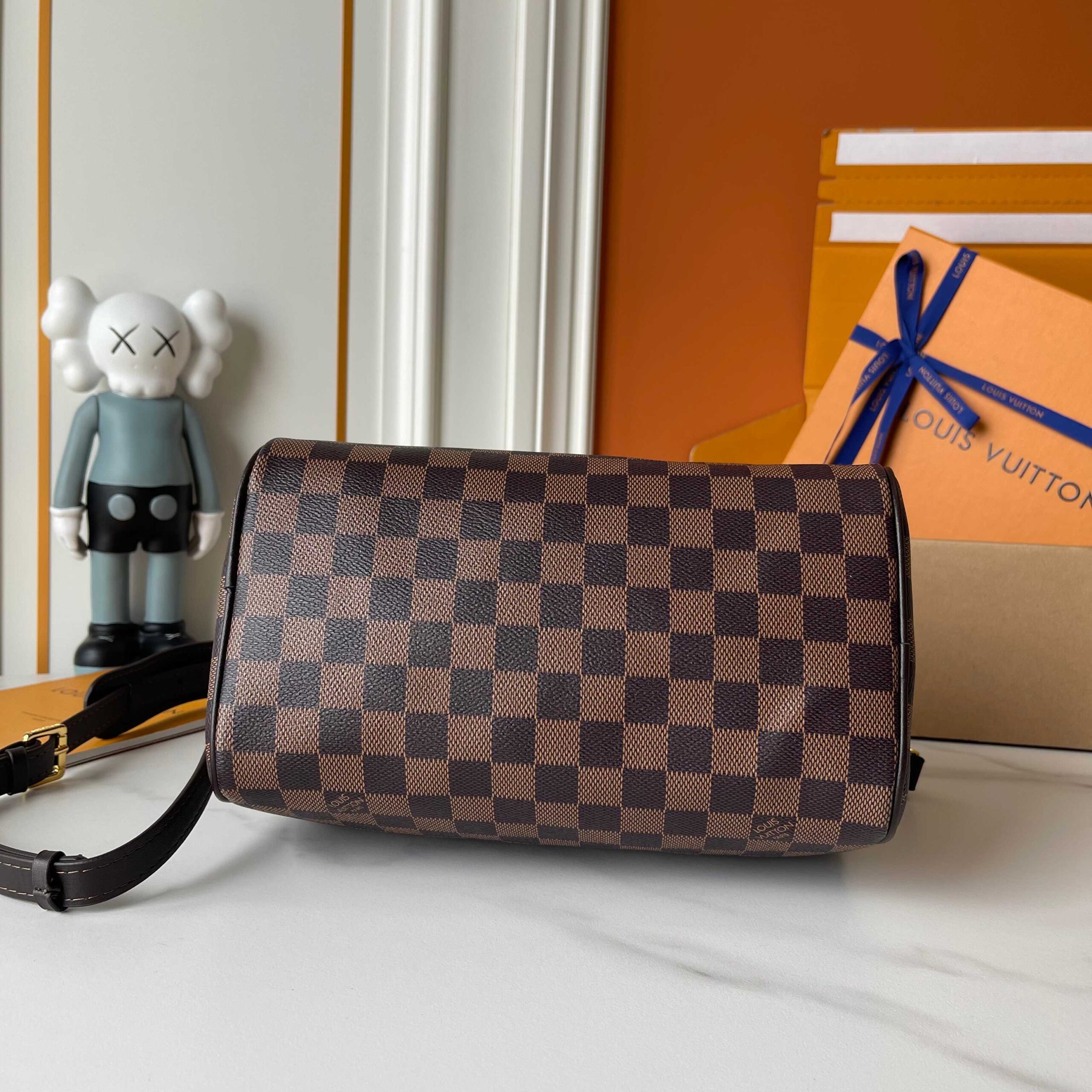 LOUIS VUITTON SPEEDY 25 BANDOULIÈRE DAMIER EBENE CANVAS BROWN 25CM N40772 - Image 6