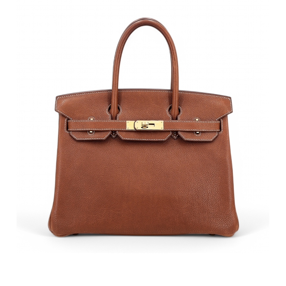 HERMES BIRKIN 35 BARENIA FAUBOURG FAUVE GOLD HARDWARE BROWN 35CM