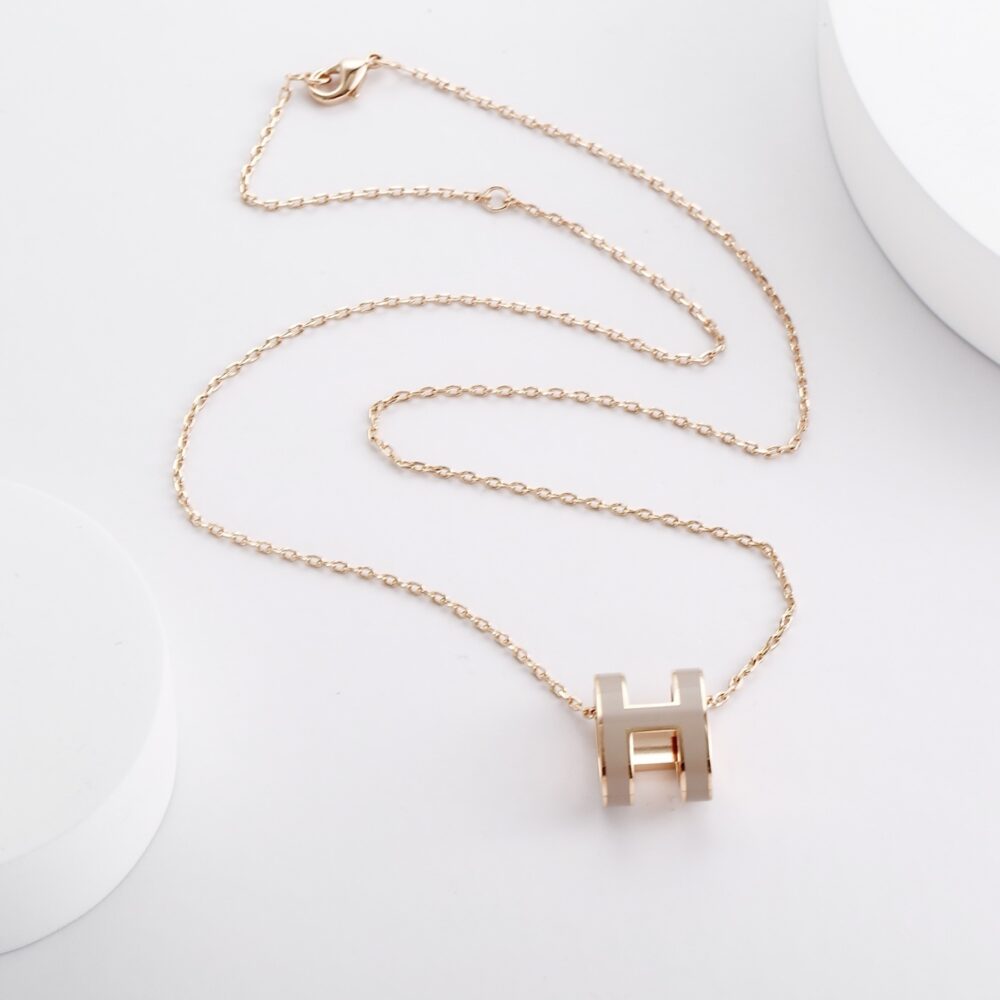 Alternative view of HERMES MINI POP H PENDANT GREY AND GOLD H147992FO55