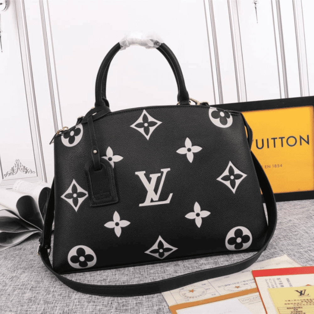 Alternative view of LOUIS VUITTON GRAND PALAIS BICOLOR MONOGRAM EMPREINTE BLACK AND BEIGE 34CM