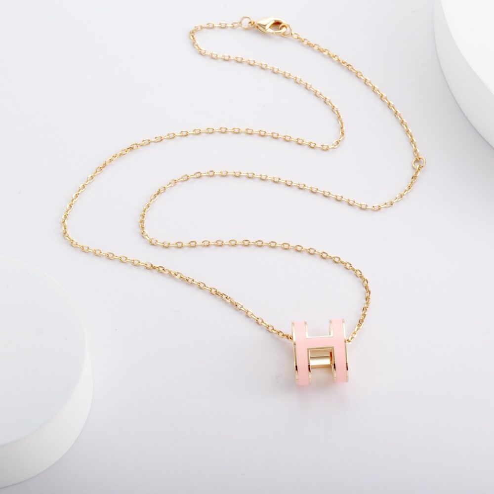 Alternative view of HERMES MINI POP H PENDANT LIGHT PINK AND GOLD H147992FOF2