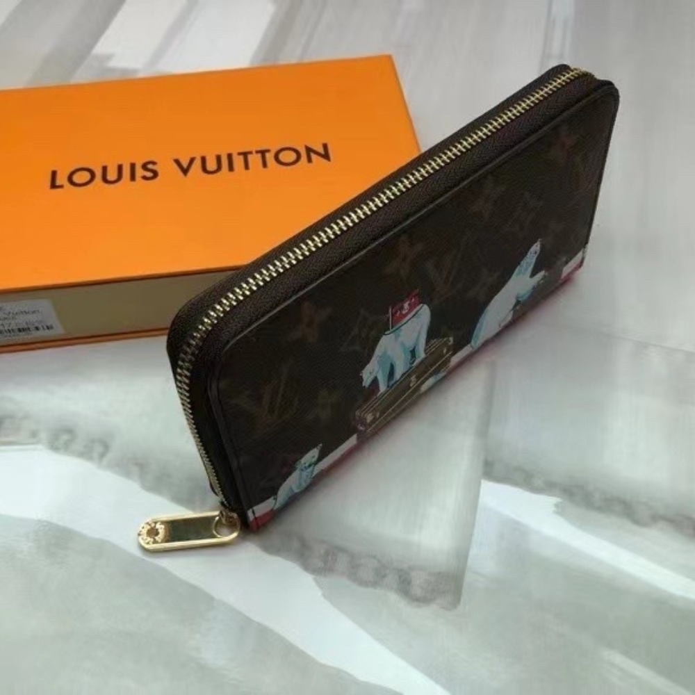 LOUIS VUITTON MONOGRAM CANVAS POLAR BEAR SARAH WALLET 19CM M62086 - Image 5