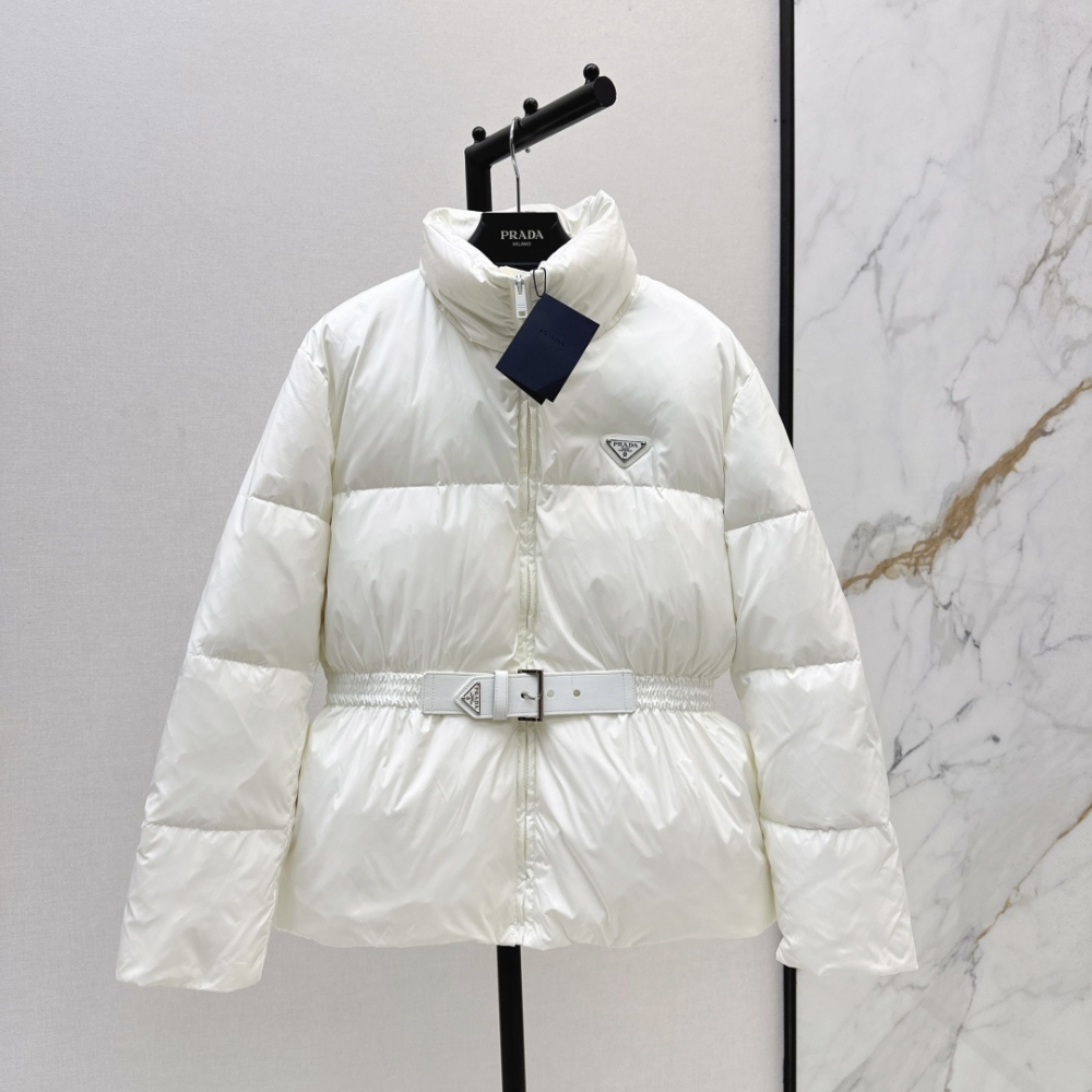 Alternative view of PRADA LODEN DOWN JACKET WHITE