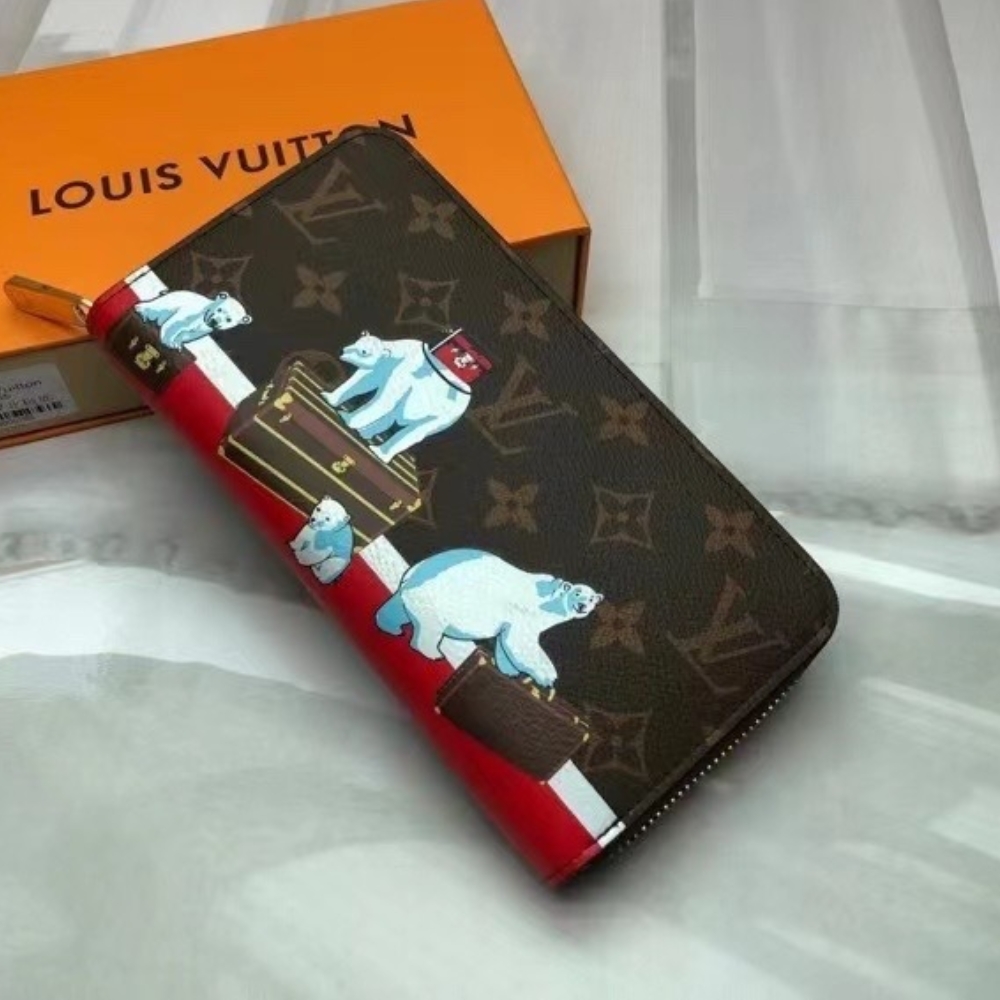 LOUIS VUITTON MONOGRAM CANVAS POLAR BEAR SARAH WALLET 19CM M62086 - Image 4