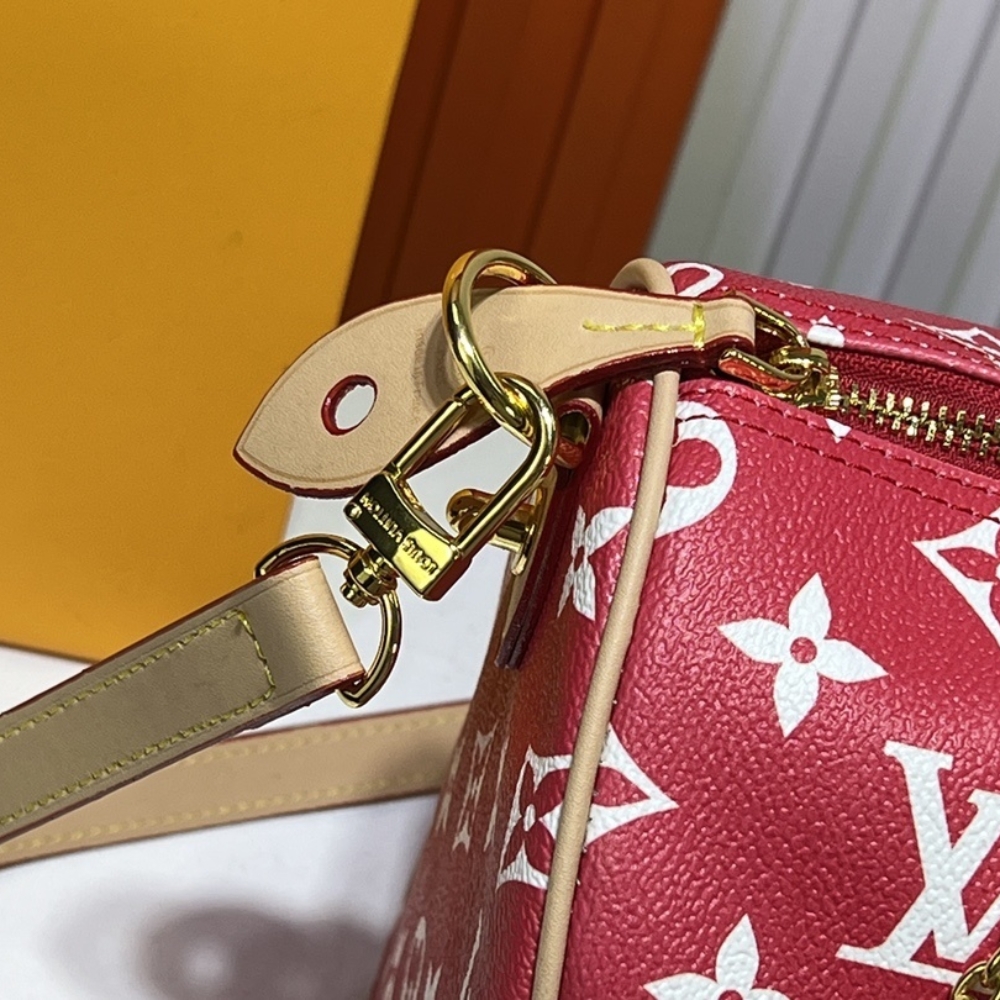 LOUIS VUITTON SPEEDY P9 BANDOULIÈRE 30 AUTRUCHE RED 30CM M14067 - Image 6