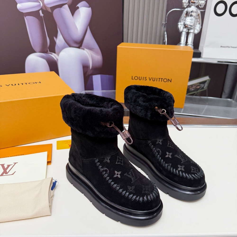 Alternative view of LOUIS VUITTON CORTINA ANKLE BOOT BLACK 1AIUEL