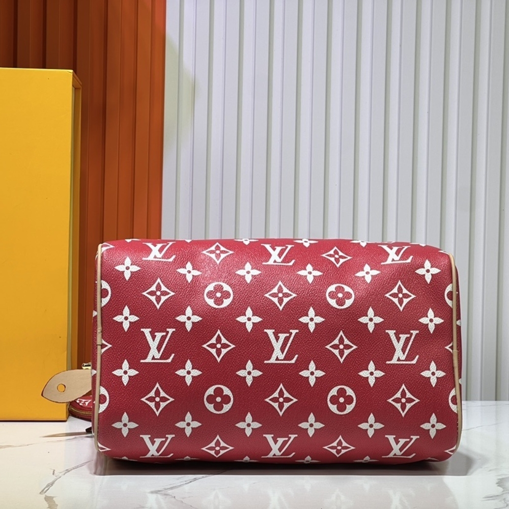 LOUIS VUITTON SPEEDY P9 BANDOULIÈRE 30 AUTRUCHE RED 30CM M14067 - Image 4