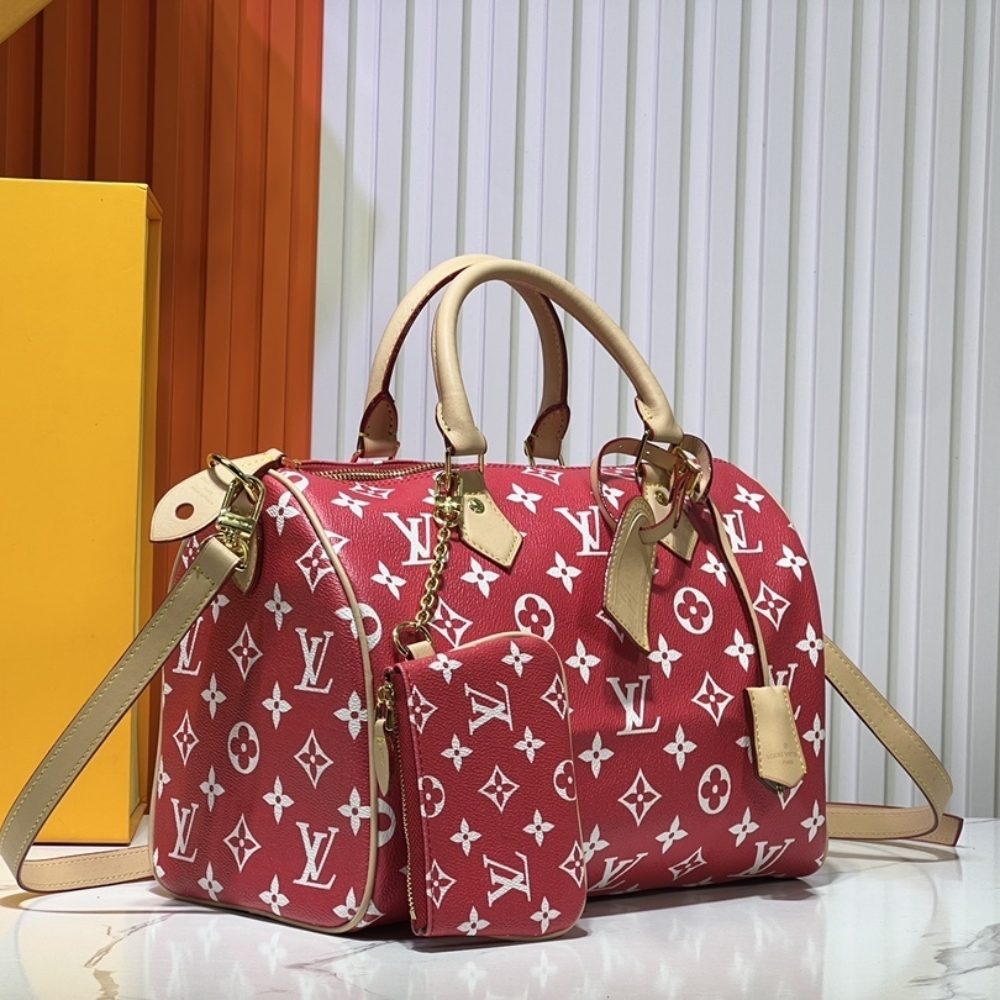 LOUIS VUITTON SPEEDY P9 BANDOULIÈRE 30 AUTRUCHE RED 30CM M14067 - Image 3