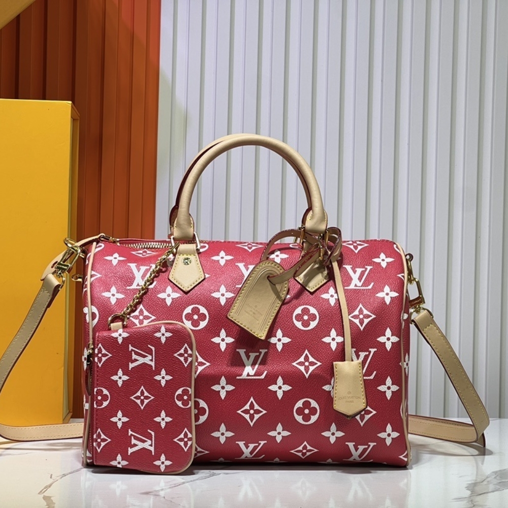 Alternative view of LOUIS VUITTON SPEEDY P9 BANDOULIÈRE 30 AUTRUCHE RED 30CM M14067