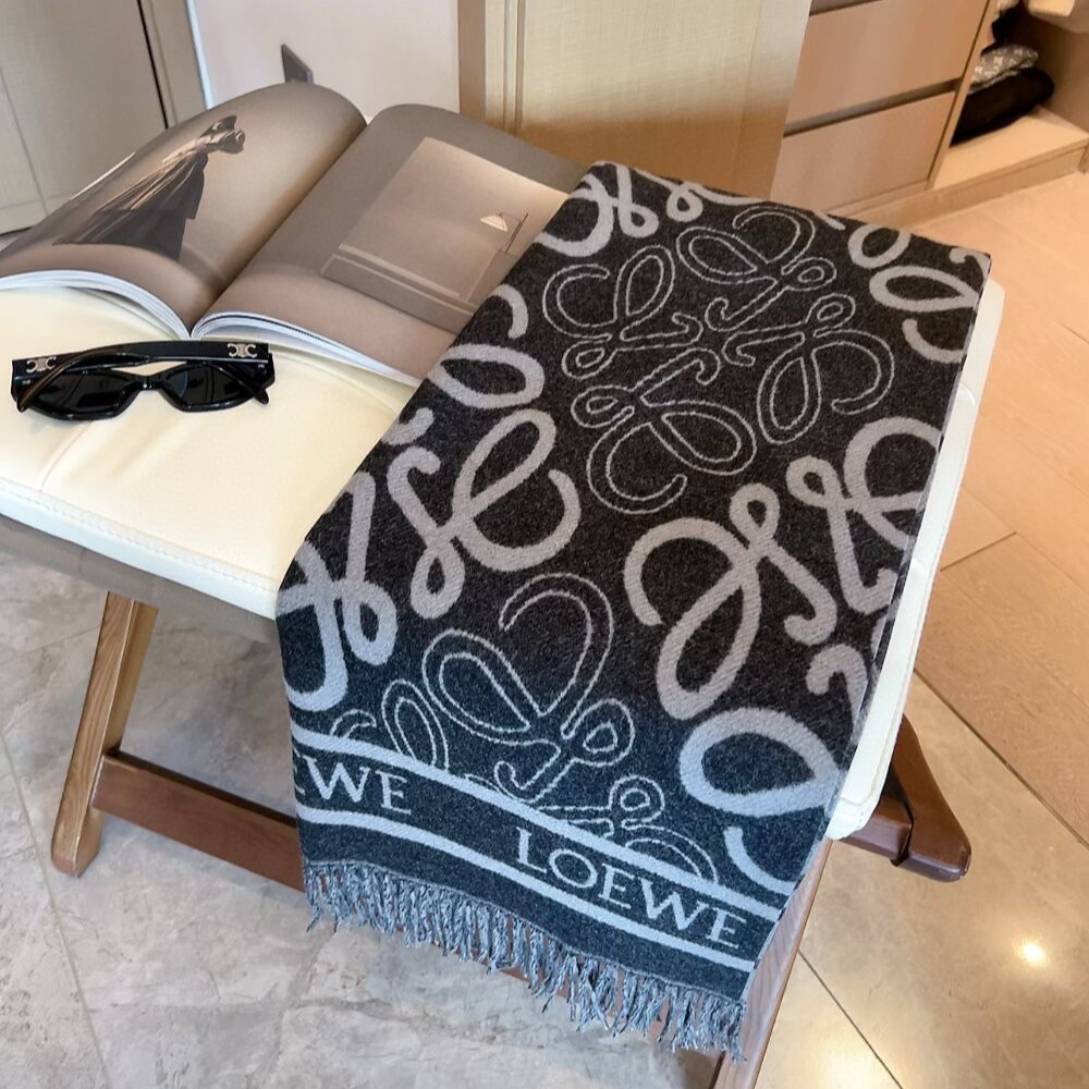 Alternative view of LOEWE ANAGRAM SCARF BLACK 180CM