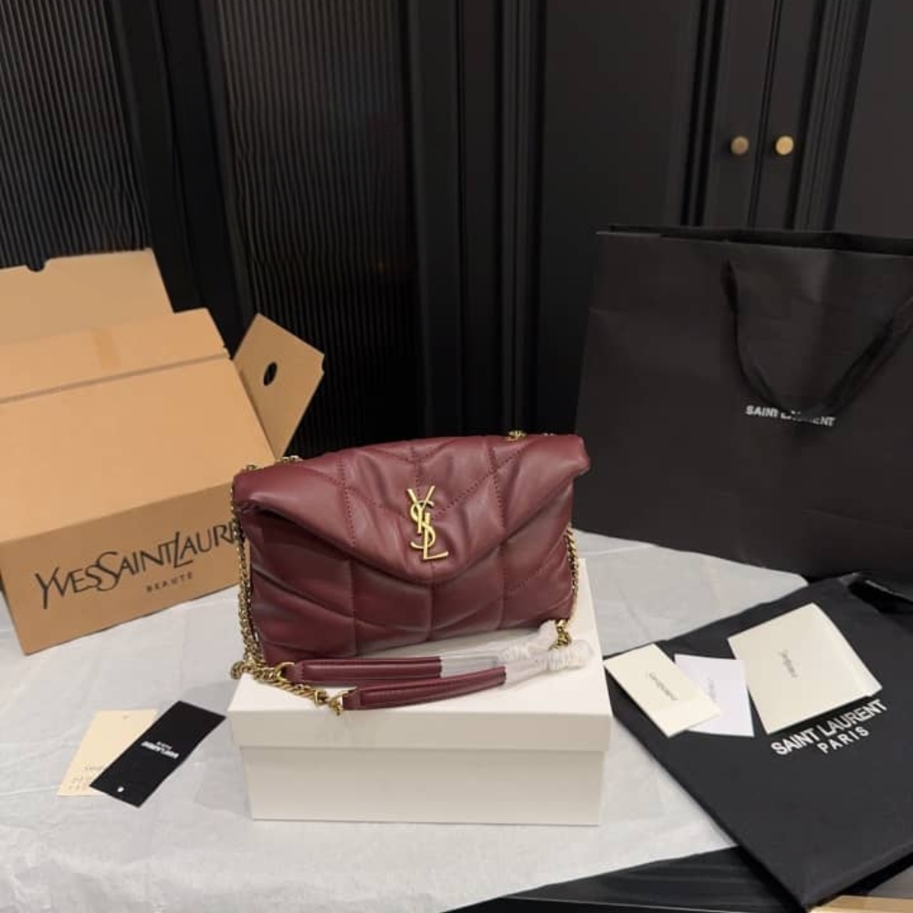 Alternative view of SAINT LAURENT TOY PUFFER IN SHINY LEATHER BURGUNDY 22CM 759337AAFFA6593