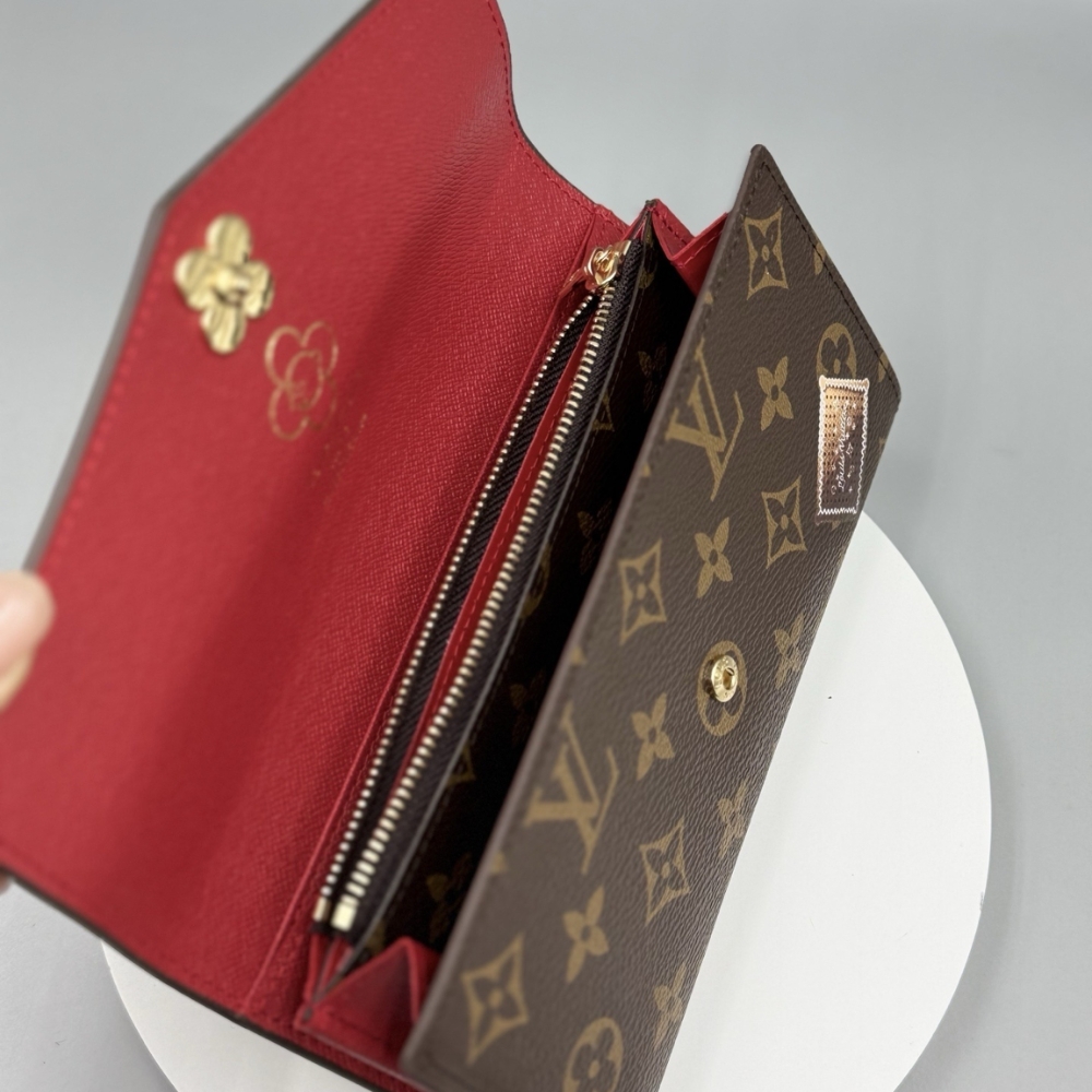 LOUIS VUITTON SARAH WALLET CANDY RED 19CM M12207 - Image 7