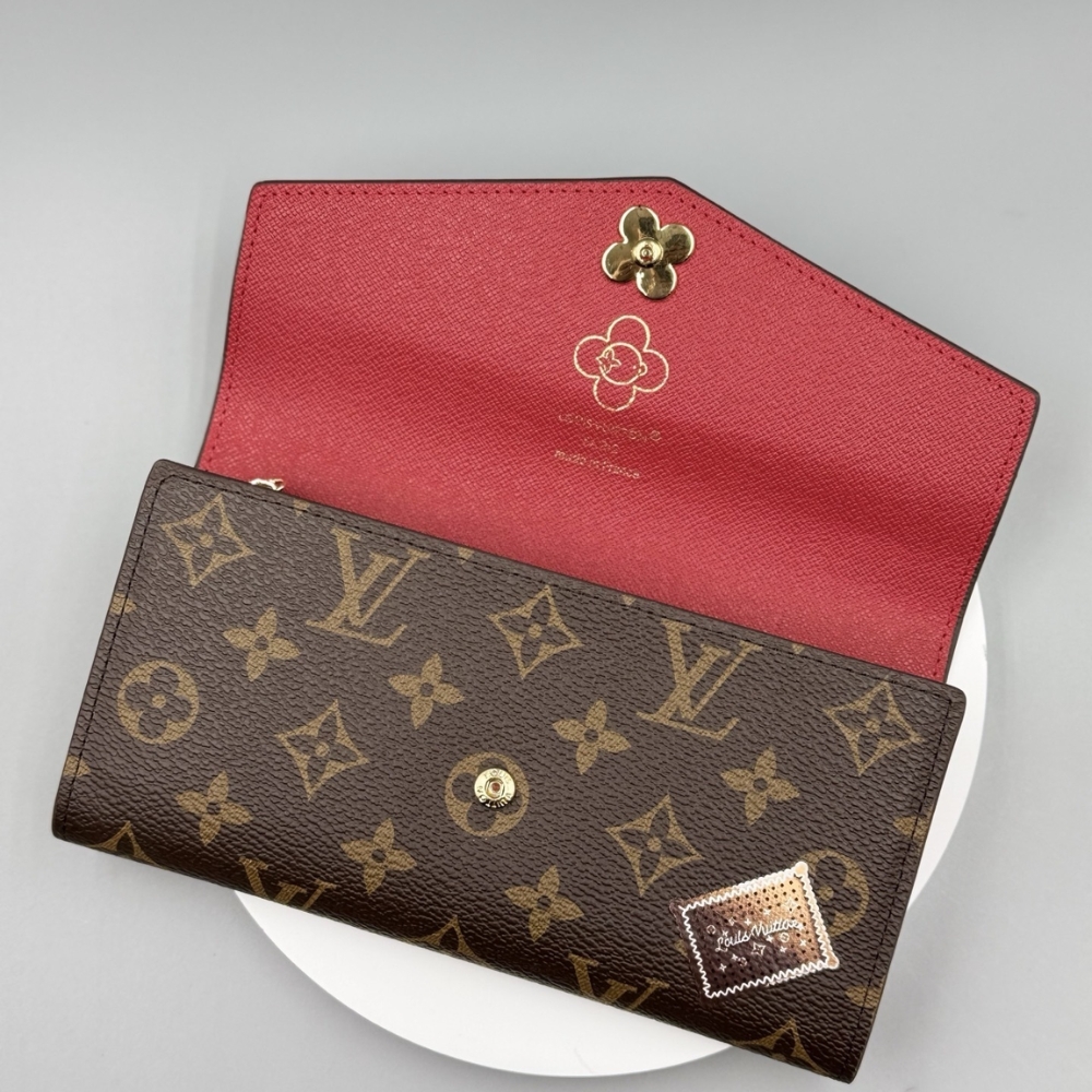 LOUIS VUITTON SARAH WALLET CANDY RED 19CM M12207 - Image 5