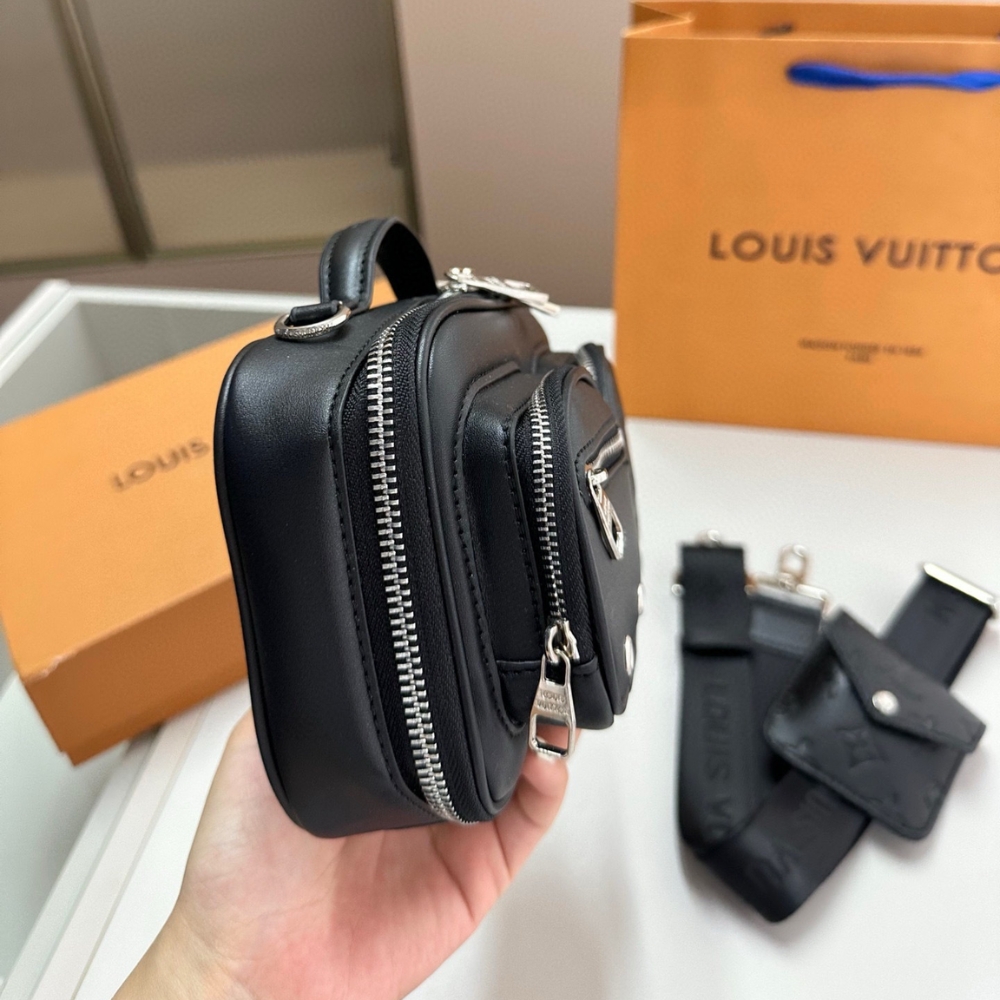 LOUIS VUITTON UTILITY CROSSBODY BAG BLACK 18CM M80450 - Image 5