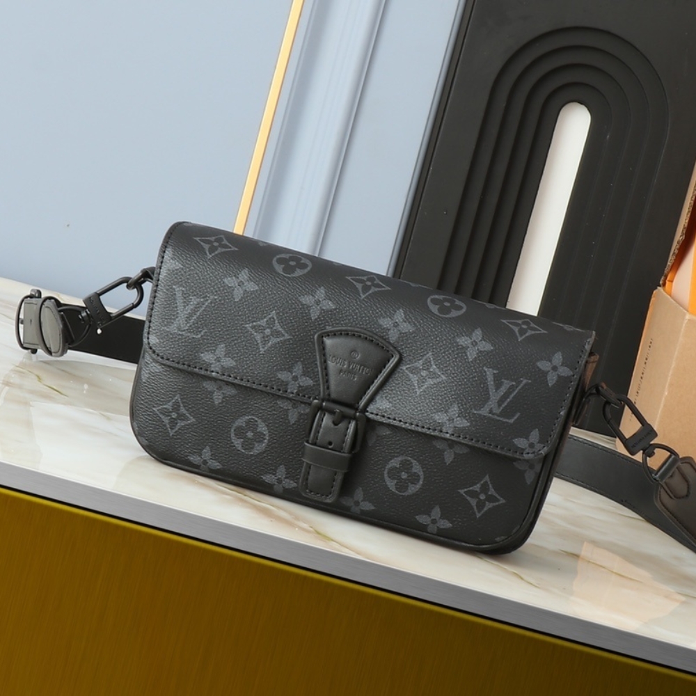 Alternative view of LOUIS VUITTON MONTSOURIS WEARABLE WALLET MONOGRAM ECLIPSE CANVAS BLACK 22CM M83567