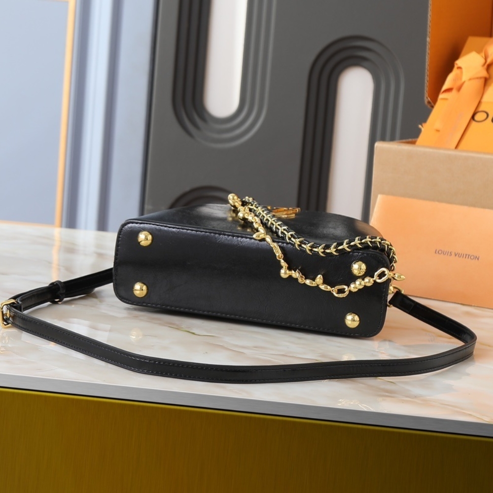 LOUIS VUITTON CAPUCINES EAST WEST BB BLACK 26CM M25492 - Image 5