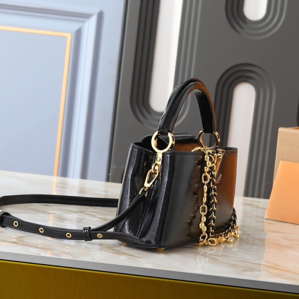 LOUIS VUITTON CAPUCINES EAST WEST BB BLACK 26CM M25492 - Image 3