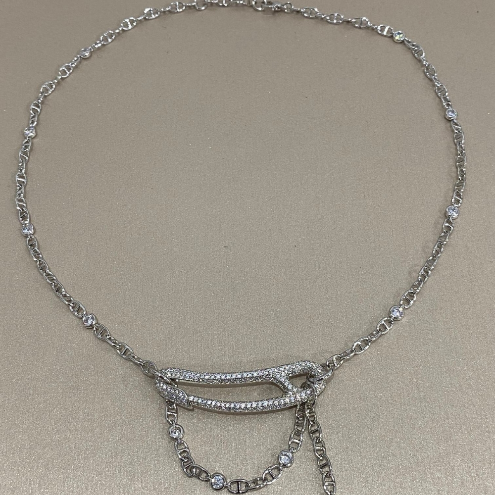 Alternative view of HERMES CHAINE DANCRE PUNK NECKLACE SILVER