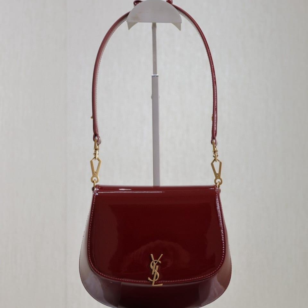 Alternative view of [SUPER VIP 1:1] SAINT LAURENT MINI VOLTAIRE TOP HANDLE BAG IN PATENT LEATHER DARK RED WINE 21CM 800846BMIIW6413