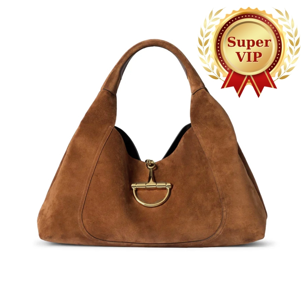 [SUPER VIP 1:1] GUCCI SOFTBIT MAXI SHOULDER BAG BROWN SUEDE 46CM ‎837466 AAFLB 2118