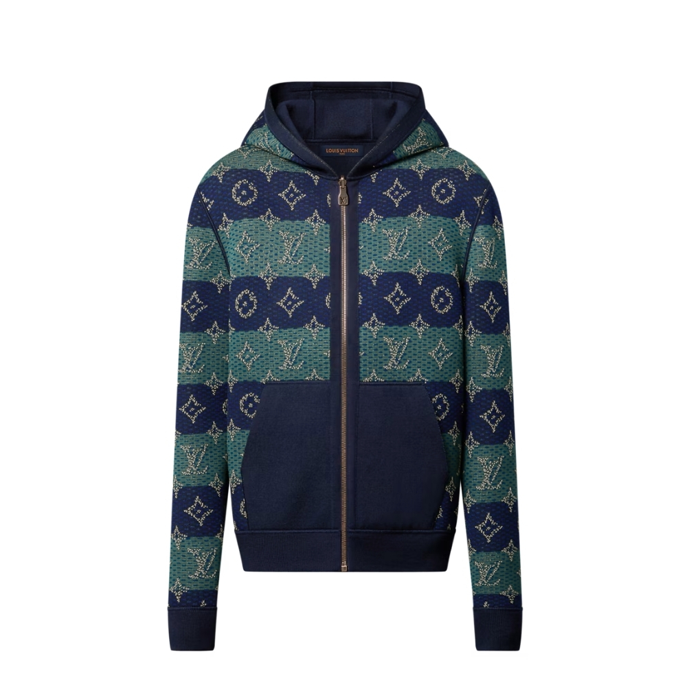 LOUIS VUITTON MONOGRAM DOUBLE FACE REVERSIBLE HOODIE DARK NIGHT BLUE 1AIJZ7