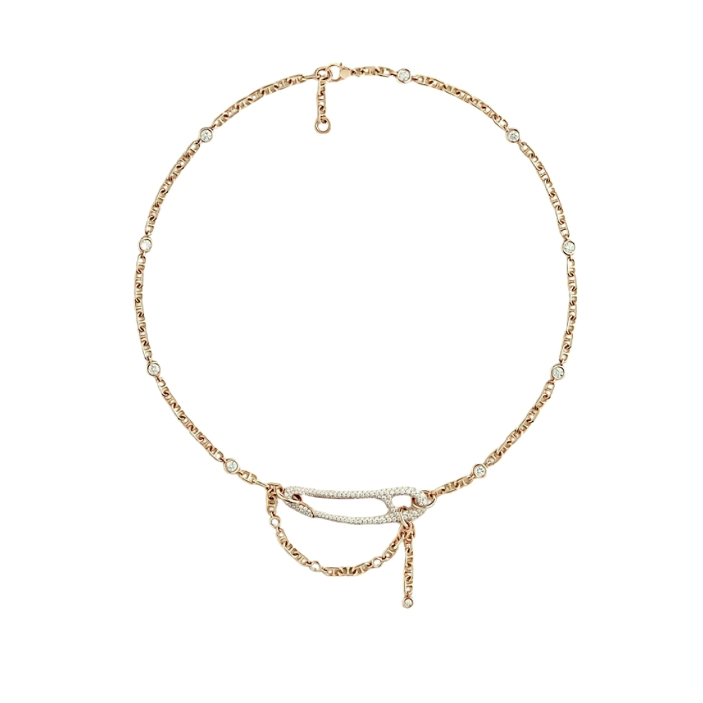 HERMES CHAINE DANCRE PUNK NECKLACE GOLD H217232B 00ST